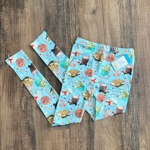 Capelli of New York Kids Leggings - Blue with Fun Print